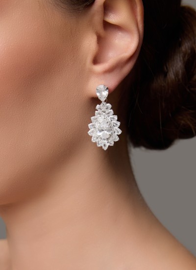 Zircon Stone Earrings Engagement Wedding Design Henna Earring Models Stylish Earrings