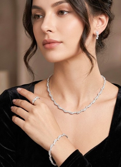 Zircon Set Necklace Wedding Henna Engagement Jewelry Set Models