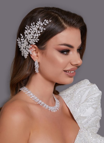 Zircon Stone Hair Accessories Bridal Models Wedding Engagement