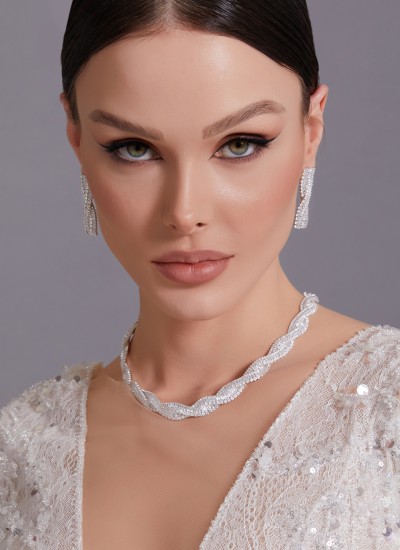 Zircon Set Necklace Wedding Henna Engagement Jewelry Set Models