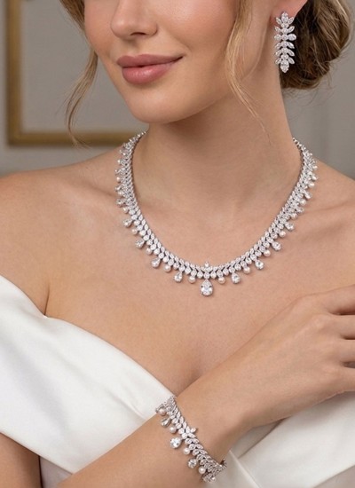 Set Necklace Wedding Henna Engagement Jewelry Set Models