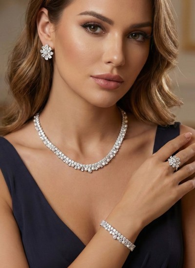 Zircon Set Necklace Wedding Henna Engagement Jewelry Set Models Zircon Set Necklace Wedding Henna Engagement Jewelry Set Models