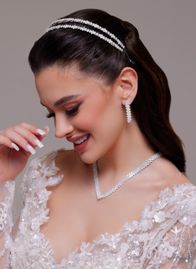 Zircon Stone Hair Accessories Bridal Models Wedding Engagement