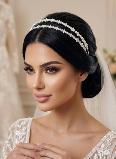 Zircon Stone Hair Accessories Bridal Models Wedding Engagement
