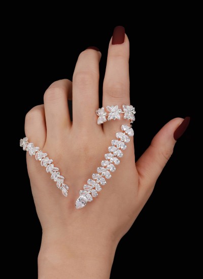 Adjustable Zircon Stone Hand Sword Henna Wedding Hand Accessories