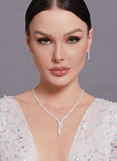 Zircon Set Necklace Wedding Henna Engagement Jewelry Set Models