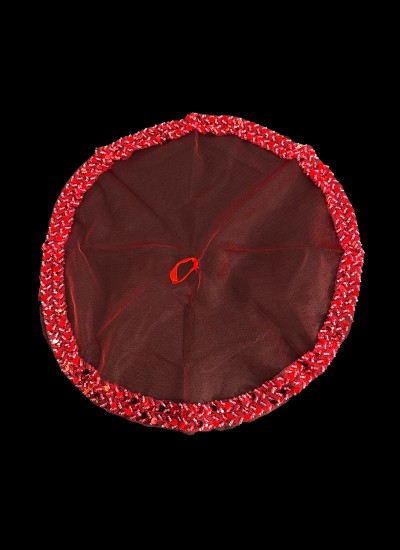 Feathered and Stoned Bridal Halay Handkerchief Chiffon Laser Flowered Bridal Halay Handkerchief
