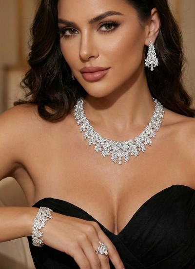 Zircon Set Necklace Wedding Henna Engagement Jewelry Set Models