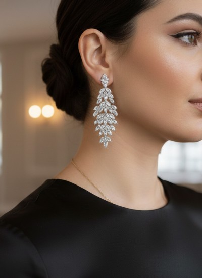 Crystal Stone Earrings Engagement Wedding Design Henna Stylish Earring Models