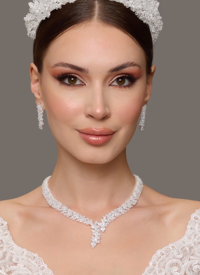 Zircon Set Necklace Wedding Henna Engagement Jewelry Set Models