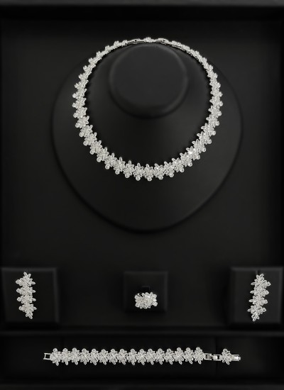 Zircon Set Necklace Wedding Henna Engagement Jewelry Set Models
