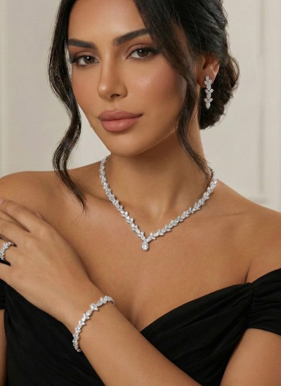 Zircon Set Necklace Wedding Henna Engagement Jewelry Set Models Zircon Set Necklace Wedding Henna Engagement Jewelry Set Models