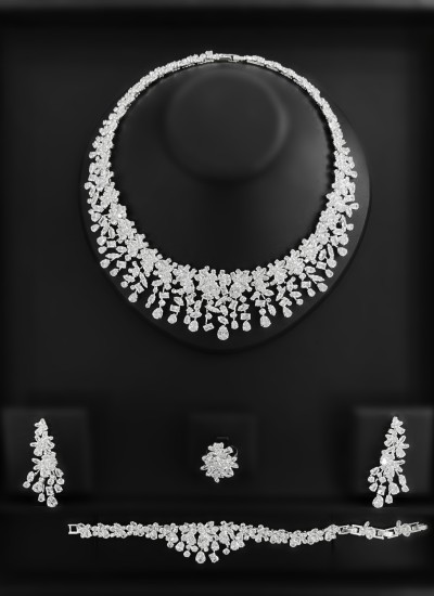 Zircon Set Necklace Wedding Henna Engagement Jewelry Set Models