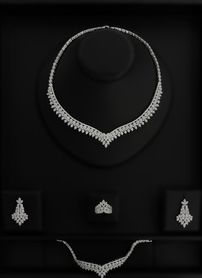 Zircon Set Necklace Wedding Henna Engagement Jewelry Set Models