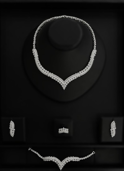 Zircon Set Necklace Wedding Henna Engagement Jewelry Set Models