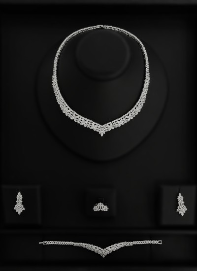 Zircon Set Necklace Wedding Henna Engagement Jewelry Set Models