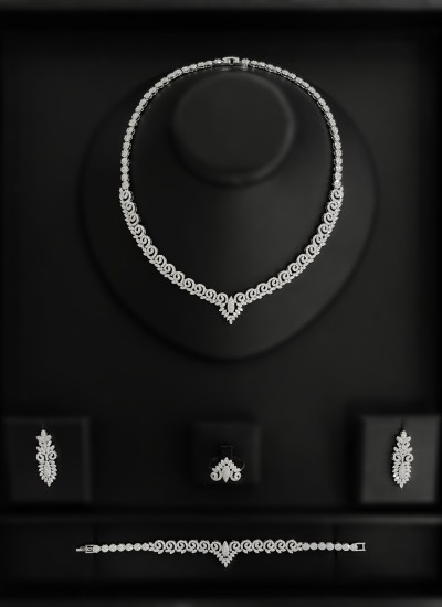 Zircon Set Necklace Wedding Henna Engagement Jewelry Set Models