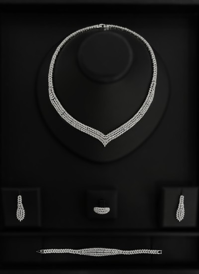 Zircon Set Necklace Wedding Henna Engagement Jewelry Set Models