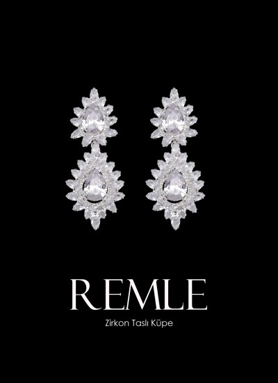 Zircon Stone Earrings Engagement Wedding Design Henna Stylish Earring Models