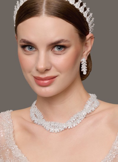 Zircon Set Necklace Wedding Henna Engagement Jewelry Set Models