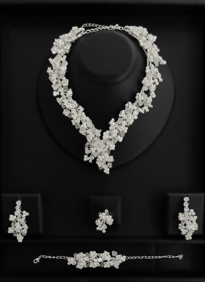 Zircon Set Necklace Wedding Henna Engagement Jewelry Set Models