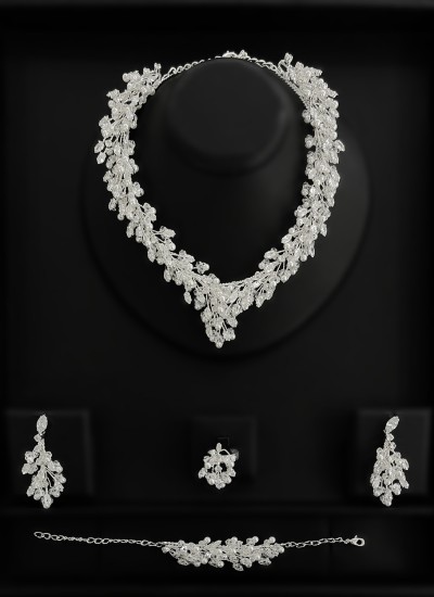 Zircon Set Necklace Wedding Henna Engagement Jewelry Set Models