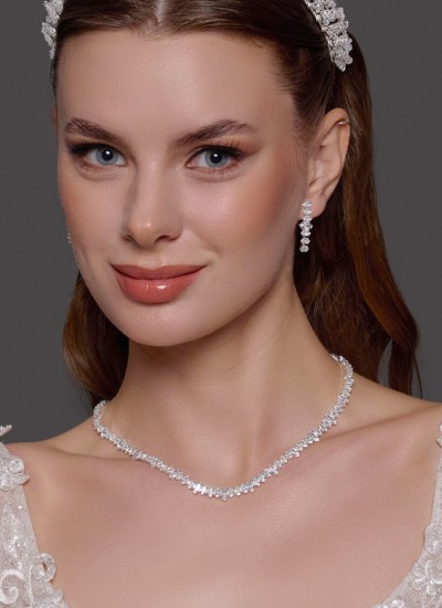 Zircon Set Necklace Wedding Henna Engagement Jewelry Set Models