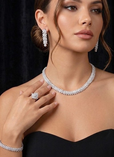 Zircon Set Necklace Wedding Henna Engagement Jewelry Set Models Zircon Set Necklace Wedding Henna Engagement Jewelry Set Models